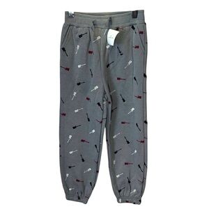 New Liam & James Boys Embroidered Guitar Gray Sweatpants Joggers Size 5T NWT